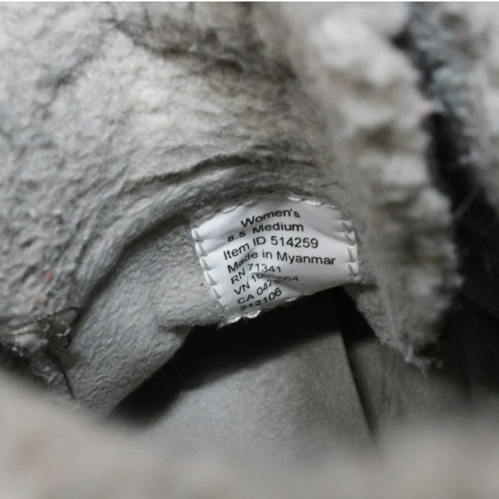 LL Bean Brown Leather Lace Up Rugged Fleece Lined Ankle Winter Boots Size 8.5 - Picture 8 of 9